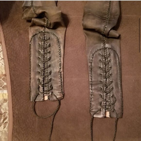 *RESERVED* Rare Authenticated Leather Whip Stitch Jeans - Picture 5 of 16